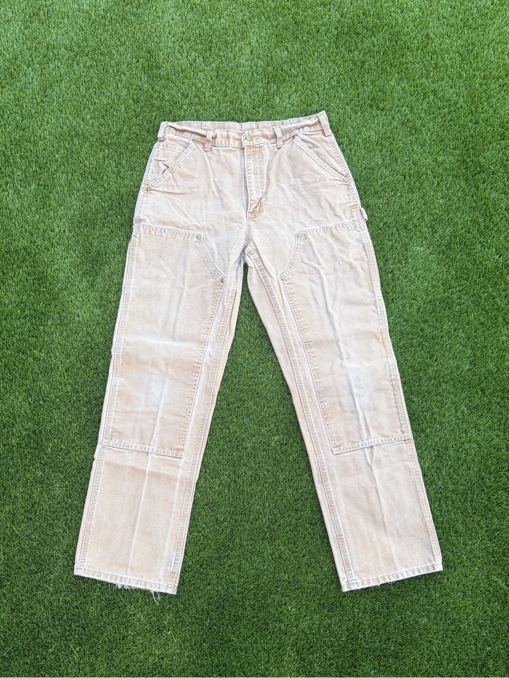Carhartt Double Knee Carpenter Pants 32x32 Measures 31x31 B01 BRN Canvas Men’s